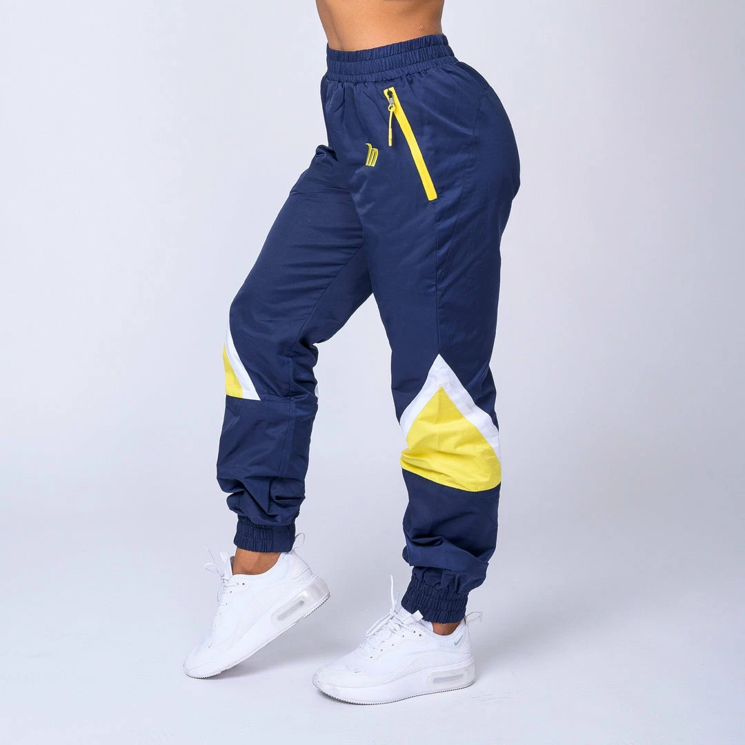 Muscle Nation Unisex Retro Tracksuit Pants - Navy / Yellow 3 Muscle Nation Unisex Retro Tracksuit Pants - Navy / Yellow