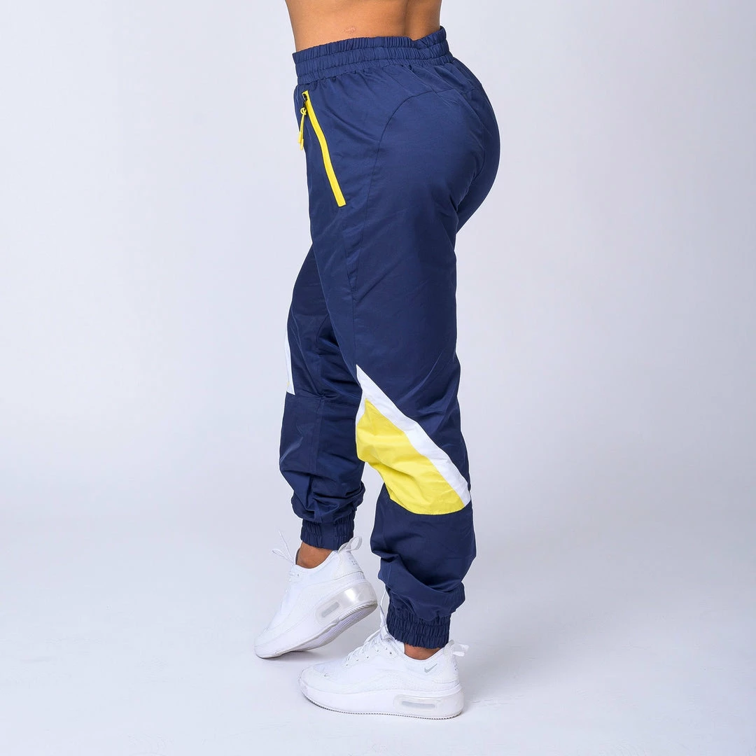Muscle Nation Unisex Retro Tracksuit Pants - Navy / Yellow 5 Muscle Nation Unisex Retro Tracksuit Pants - Navy / Yellow