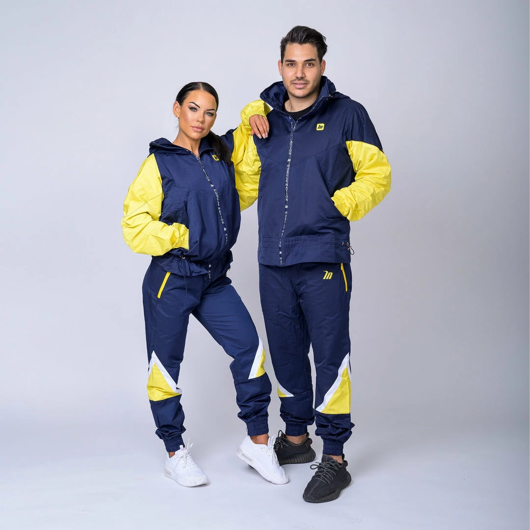 Muscle Nation Unisex Retro Tracksuit Pants - Navy / Yellow 10 Muscle Nation Unisex Retro Tracksuit Pants - Navy / Yellow