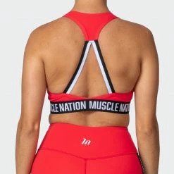 Muscle Nation Vital Bra - Hot Red Womens