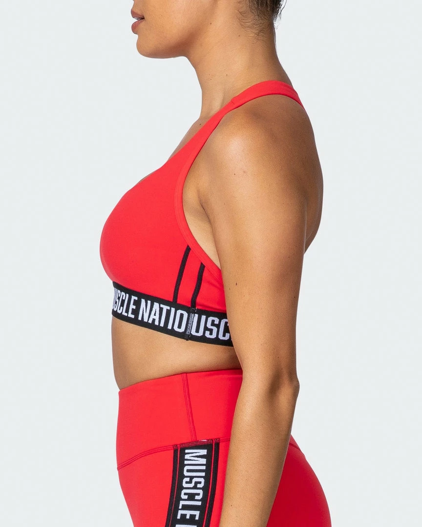 Muscle Nation Vital Bra - Hot Red Womens 6 Muscle Nation Vital Bra - Hot Red Womens