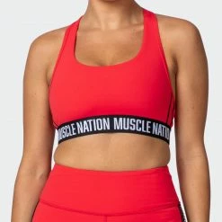 Muscle Nation Vital Bra - Hot Red Womens 16 Muscle Nation Vital Bra - Hot Red Womens
