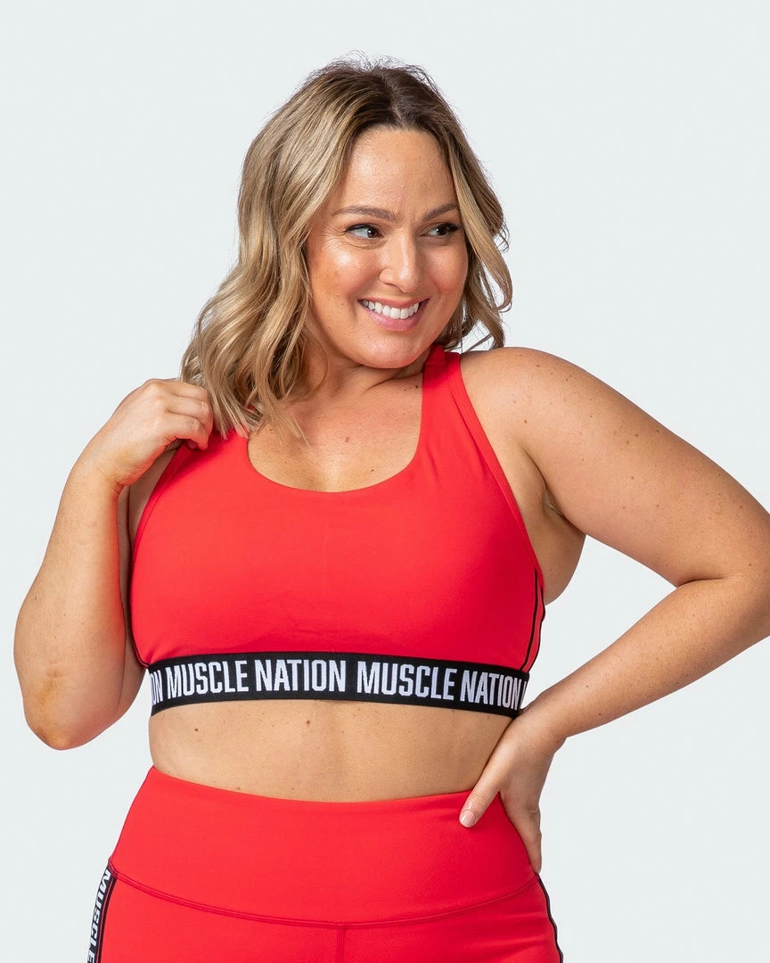 Muscle Nation Vital Bra - Hot Red Womens 9 Muscle Nation Vital Bra - Hot Red Womens