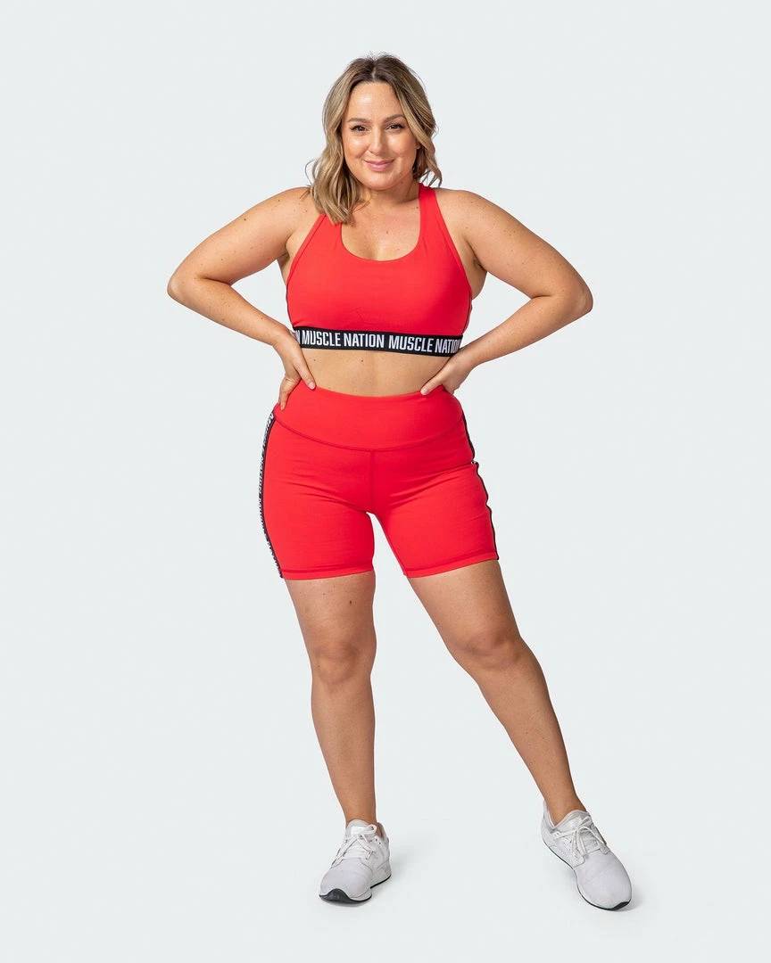 Muscle Nation Vital Bra - Hot Red Womens 10 Muscle Nation Vital Bra - Hot Red Womens