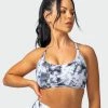 Muscle Nation Wanderlust Bralette - Grey Black Tie Dye Print