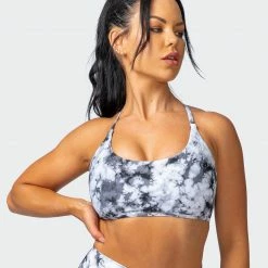 Muscle Nation Wanderlust Bralette - Grey Black Tie Dye Print