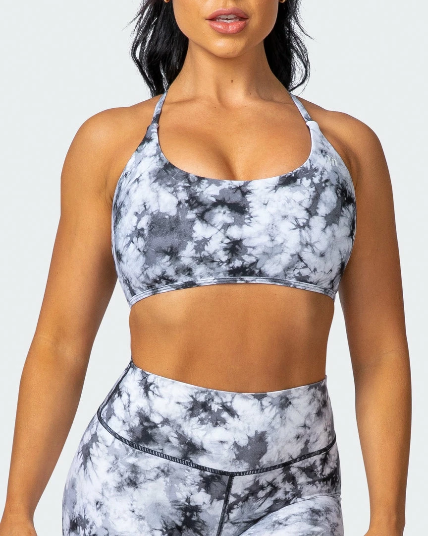 Muscle Nation Wanderlust Bralette - Grey Black Tie Dye Print 4 Muscle Nation Wanderlust Bralette - Grey Black Tie Dye Print