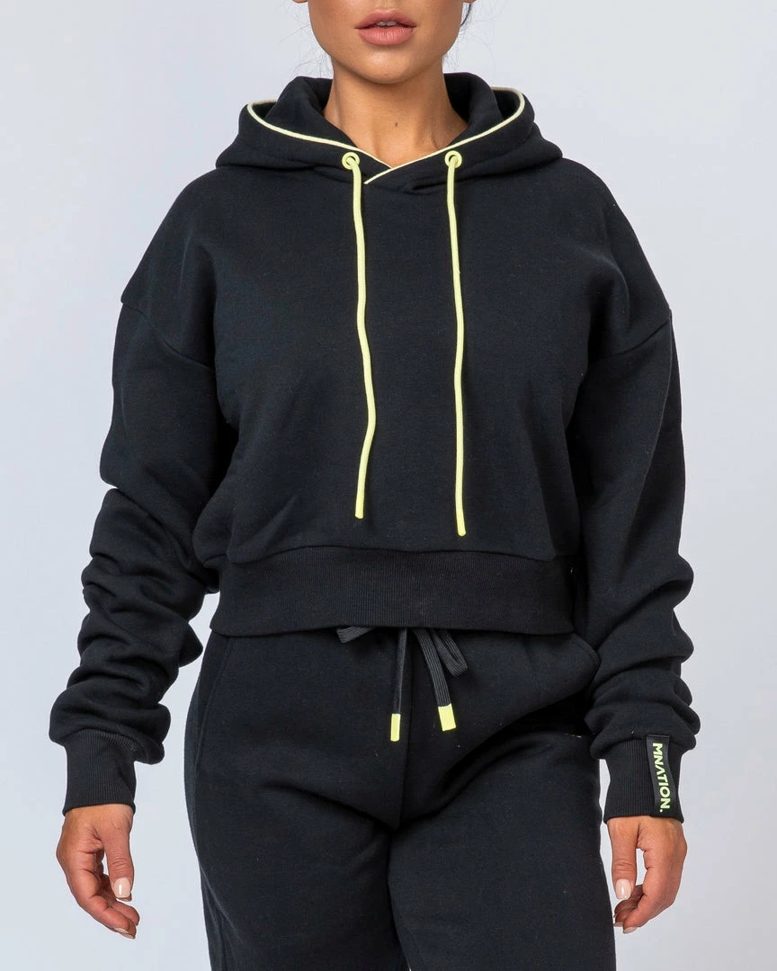 Muscle Nation Warm-Up Cropped Hoodie - Black 3 Muscle Nation Warm-Up Cropped Hoodie - Black