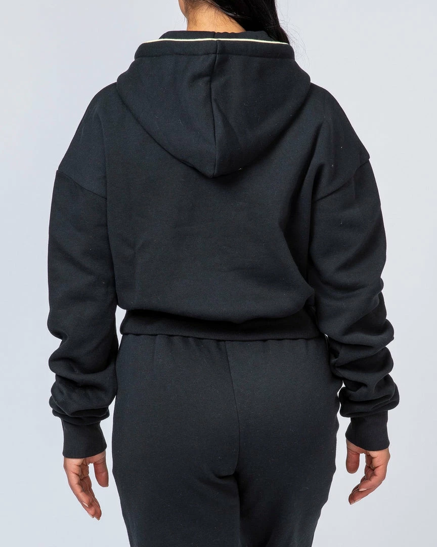 Muscle Nation Warm-Up Cropped Hoodie - Black 4 Muscle Nation Warm-Up Cropped Hoodie - Black
