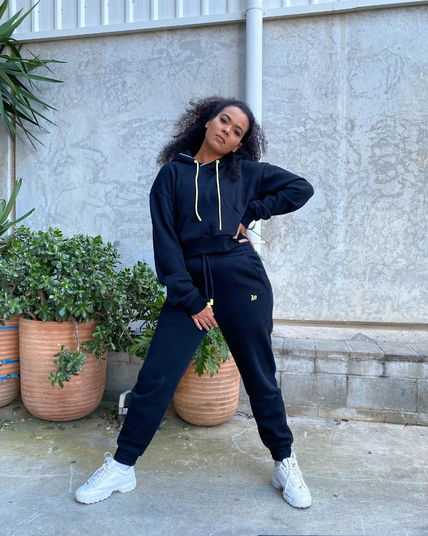 Muscle Nation Warm-Up Cropped Hoodie - Black 5 Muscle Nation Warm-Up Cropped Hoodie - Black