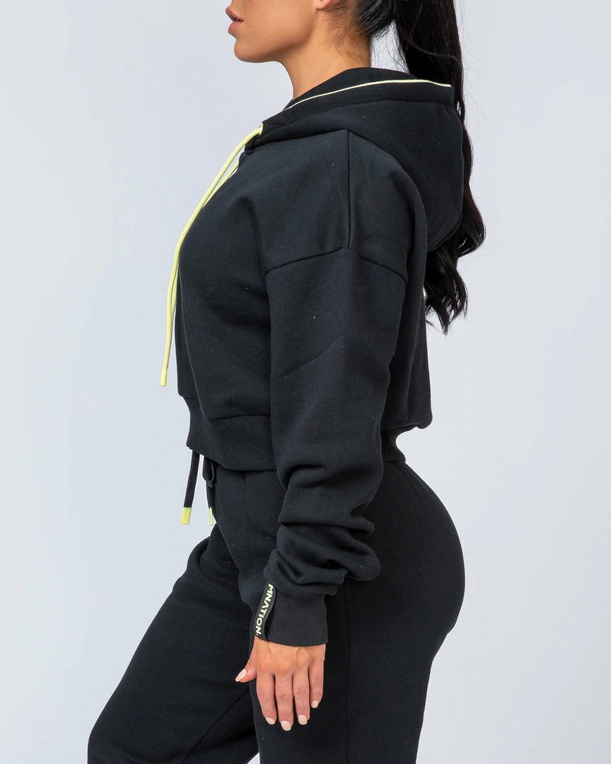 Muscle Nation Warm-Up Cropped Hoodie - Black 8 Muscle Nation Warm-Up Cropped Hoodie - Black