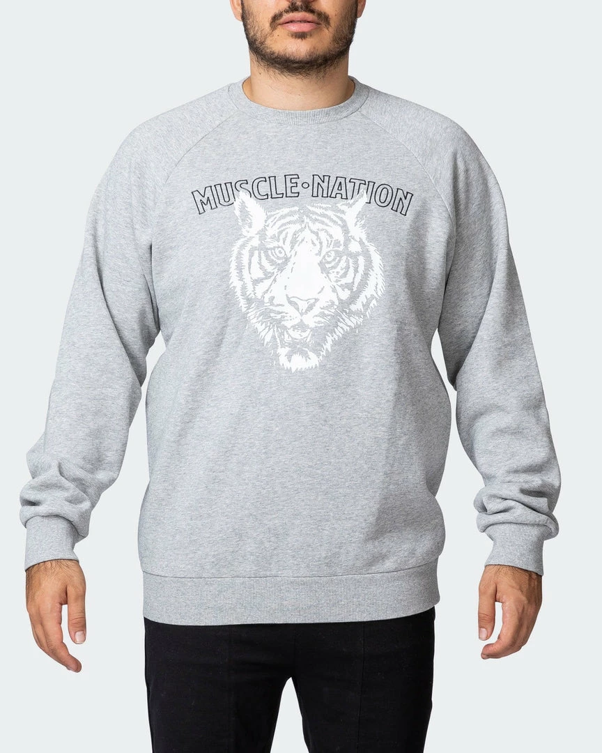 Muscle Nation Mens Courtside Vintage Pullover - Washed Light Grey 4 Muscle Nation Mens Courtside Vintage Pullover - Washed Light Grey