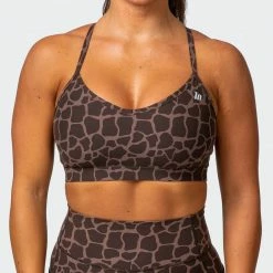Muscle Nation 30% EOFY SALE Weightless Bra - Tonal Giraffe Print
