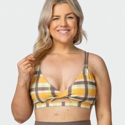 Muscle Nation Whirlwind Bralette - Checked Out Print