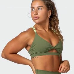 Muscle Nation Whirlwind Bralette - Green Ivy