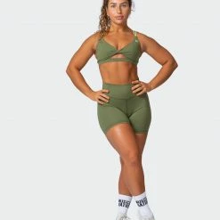 Muscle Nation Whirlwind Bralette - Green Ivy
