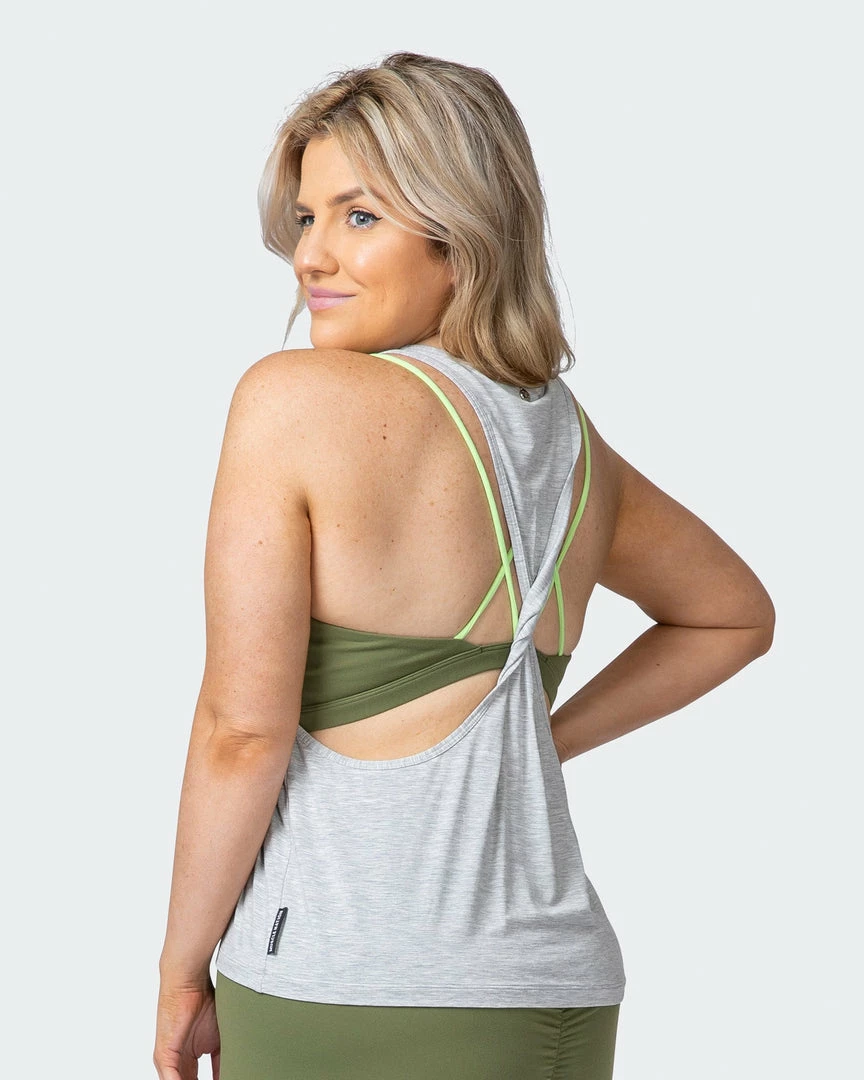 Muscle Nation Whirlwind Tank - Light Grey Marl 3 Muscle Nation Whirlwind Tank - Light Grey Marl