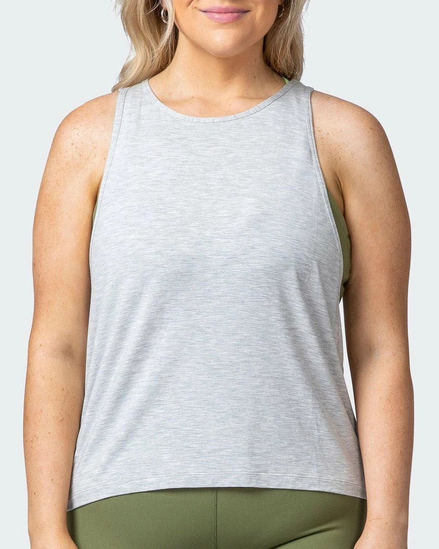 Muscle Nation Whirlwind Tank - Light Grey Marl 4 Muscle Nation Whirlwind Tank - Light Grey Marl