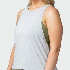 Muscle Nation Whirlwind Tank - Light Grey Marl 11 Muscle Nation Whirlwind Tank - Light Grey Marl