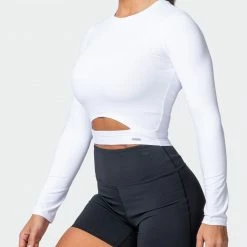 Muscle Nation Half Time Long Sleeve - White