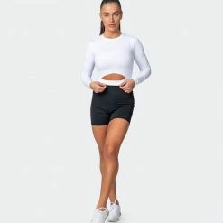 Muscle Nation Half Time Long Sleeve - White