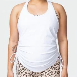 Muscle Nation Side Tie Maternity Tank - White