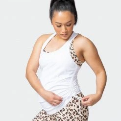 Muscle Nation Side Tie Maternity Tank - White 17 Muscle Nation Side Tie Maternity Tank - White