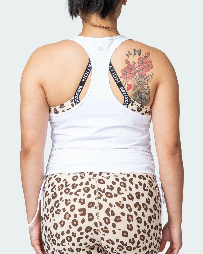 Muscle Nation Side Tie Maternity Tank - White 10 Muscle Nation Side Tie Maternity Tank - White