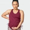 Muscle Nation Side Tie Maternity Tank - Wine Womens 1 Muscle Nation Side Tie Maternity Tank - Wine Womens