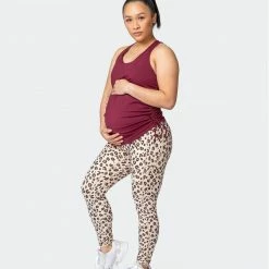 Muscle Nation Side Tie Maternity Tank - Wine Womens