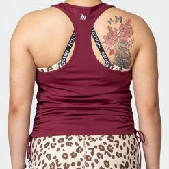 Muscle Nation Side Tie Maternity Tank - Wine Womens
