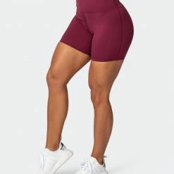 Muscle Nation Superior Squat Bike Shorts - Wine Non Scrunch
