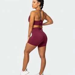 Muscle Nation Superior Squat Bike Shorts - Wine Non Scrunch