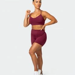 Muscle Nation Superior Squat Bike Shorts - Wine Non Scrunch