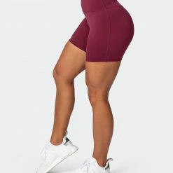 Muscle Nation Superior Squat Bike Shorts - Wine Non Scrunch