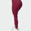 Muscle Nation Superior Squat Full Length Leggings - Wine Non Scrunch