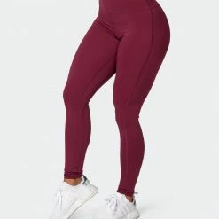 Muscle Nation Superior Squat Full Length Leggings - Wine Non Scrunch