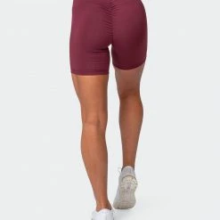 Muscle Nation Prize Fighter Bike Shorts - Wine W/ White & Fawn