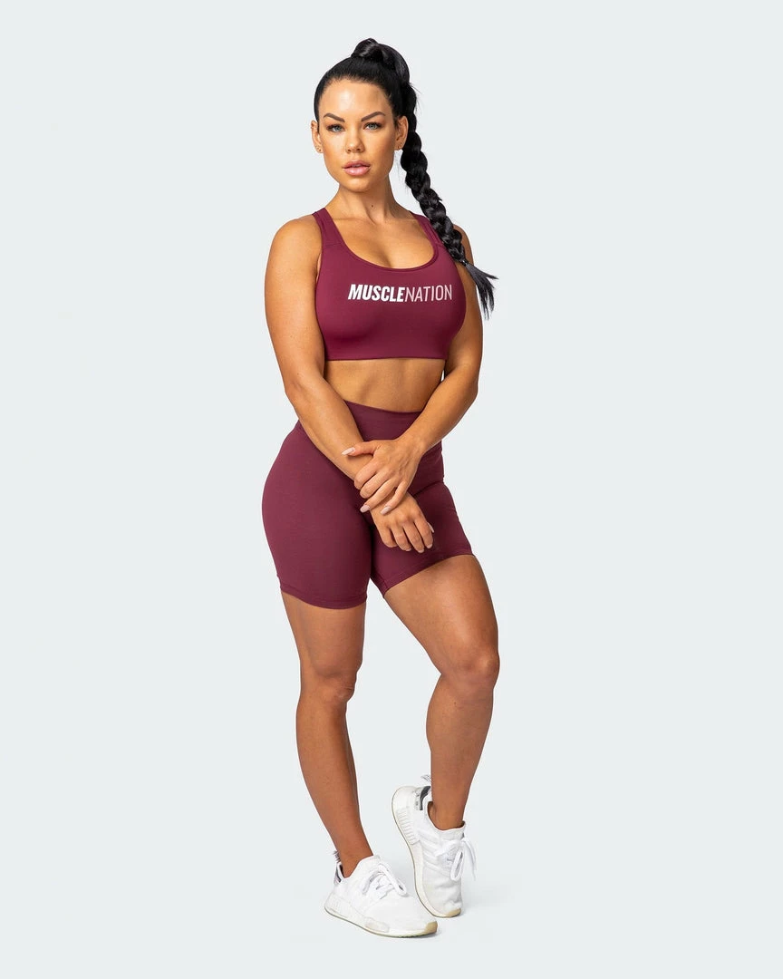 Muscle Nation Prize Fighter Bike Shorts - Wine W/ White & Fawn 5 Muscle Nation Prize Fighter Bike Shorts - Wine W/ White & Fawn