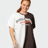 Muscle Nation Womens Athletica Oversized Tee - Cocoa / Dew