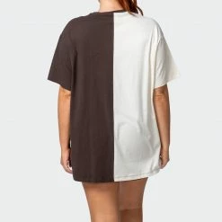 Muscle Nation Womens Athletica Oversized Tee - Cocoa / Dew