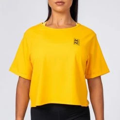 Muscle Nation Womens Casual Tee - Mango / Black