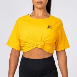 Muscle Nation Womens Casual Tee - Mango / Black