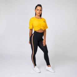 Muscle Nation Womens Casual Tee - Mango / Black