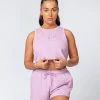Muscle Nation Womens Cropped Rest Day Tank - Washed Dusty Lilac