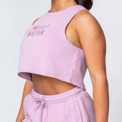 Muscle Nation Womens Cropped Rest Day Tank - Washed Dusty Lilac 13 Muscle Nation Womens Cropped Rest Day Tank - Washed Dusty Lilac