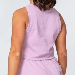 Muscle Nation Womens Cropped Rest Day Tank - Washed Dusty Lilac 14 Muscle Nation Womens Cropped Rest Day Tank - Washed Dusty Lilac