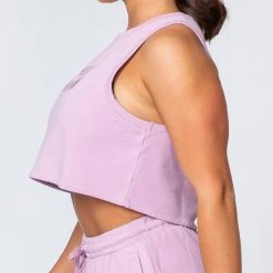 Muscle Nation Womens Cropped Rest Day Tank - Washed Dusty Lilac 15 Muscle Nation Womens Cropped Rest Day Tank - Washed Dusty Lilac