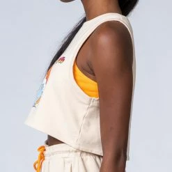 Muscle Nation Womens Cropped Surf Tank - Sand