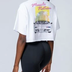 Muscle Nation 30% EOFY SALE Womens Cropped Vintage Tee - Lambo